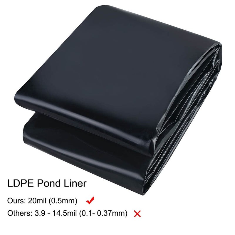 UWIOFF Small Pond Liner  4 x 7 Feet 20 Mil Pond Liners for Outdoor Ponds  Black LDPE Pond Liner for Waterfall  Fish Ponds  Garden Fountain - Image 4